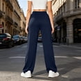 thumbnail image 6 of Vynhevius Plus Size Womens Wide Leg Pants with Pockets Elastic Waist Loose Fit Long Soft Relaxed Everyday Wear Solid Trousers, 6 of 9