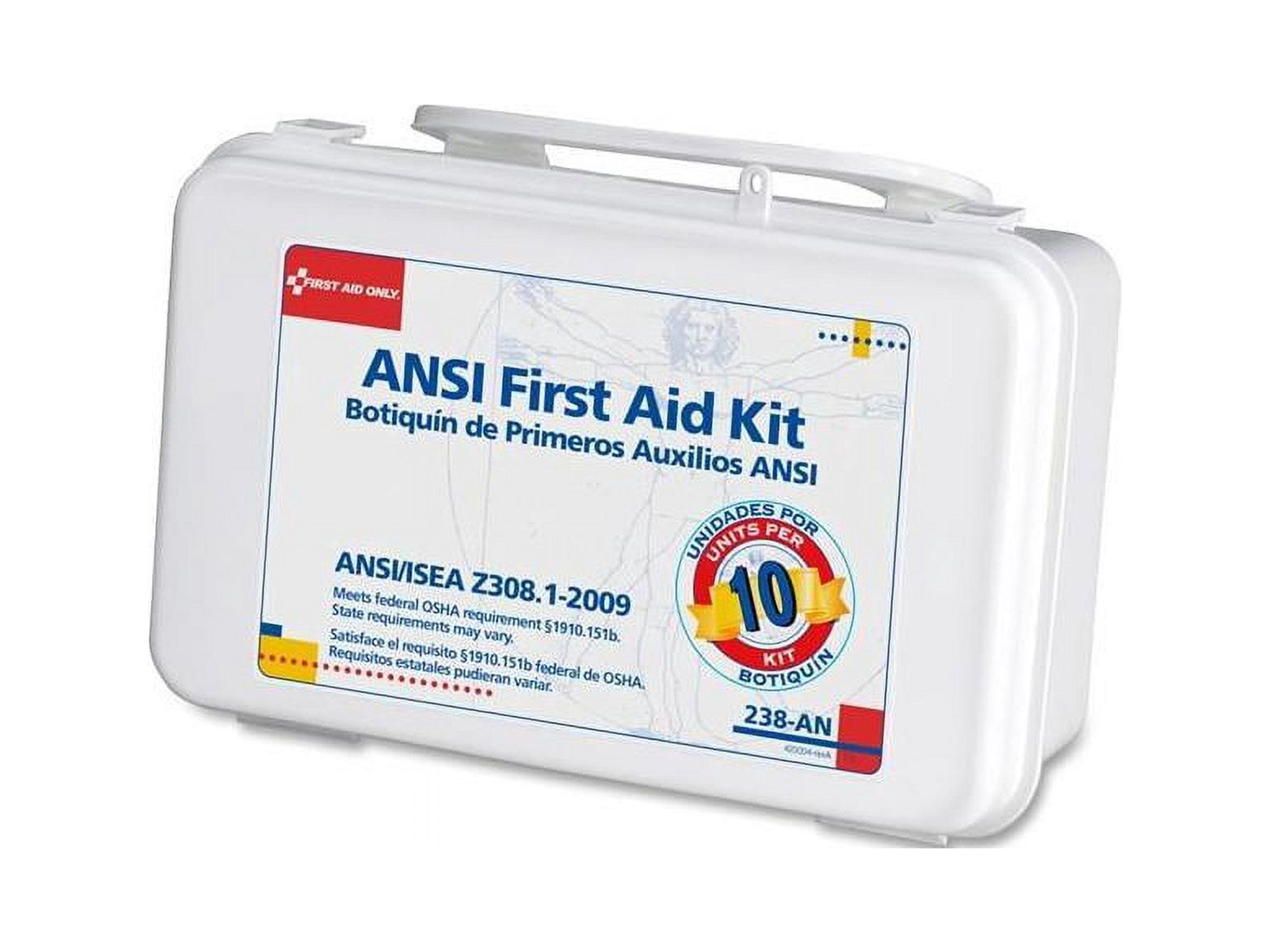 First Aid Only ANSI-Compliant First Aid Kit, 64 Pieces, Plastic Case -FAO238AN