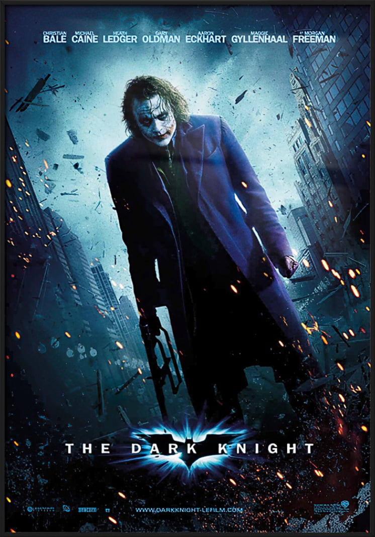 Batman The Dark Knight Framed Movie Poster (Regular Style The Joker) (Matte Black Plastic