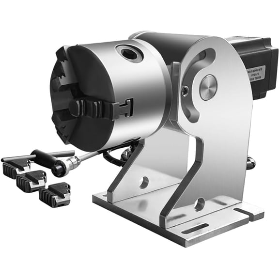 SIHAO Rotary Axis Attachment for Fiber Laser Engravers, Laser Engraving Machine Rotary Tool with 80mm 3 Jaw Rotary Chuck for Ring Jewelry