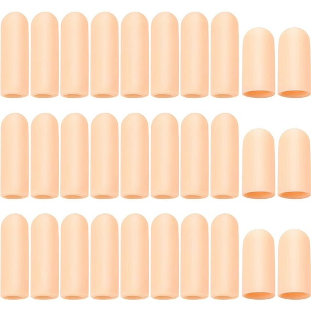30 Pcs Protège-Doigts en Gel, Capuchons en Silicone pour Doigts, Manchons de Protection pour Doigts pour Craquement des Doigts, Gâchette pour Doigts (Abricot)