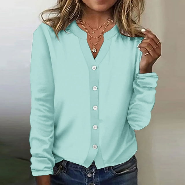 AherBiu Veste Légère pour Femme à Boutons, Cardigan Tricoté à Col Ras du Cou, Chandail Décontracté Ample, Manteau Léger