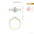 thumbnail image 3 of ANGARA Natural Twist Shank Pear Aquamarine Ring with Diamond Halo in 14K Yellow Gold for Women (Size-6x4mm) | March Birthstone, Birthday, Anniversary, Jewelry Gift for Women | Natural Aquamarine Ring, 3 of 7