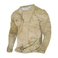 thumbnail image 1 of Snorda Men Casual Round Neck Long Sleeve Pullover Printed T-Shirt Blouse Tops, 1 of 5