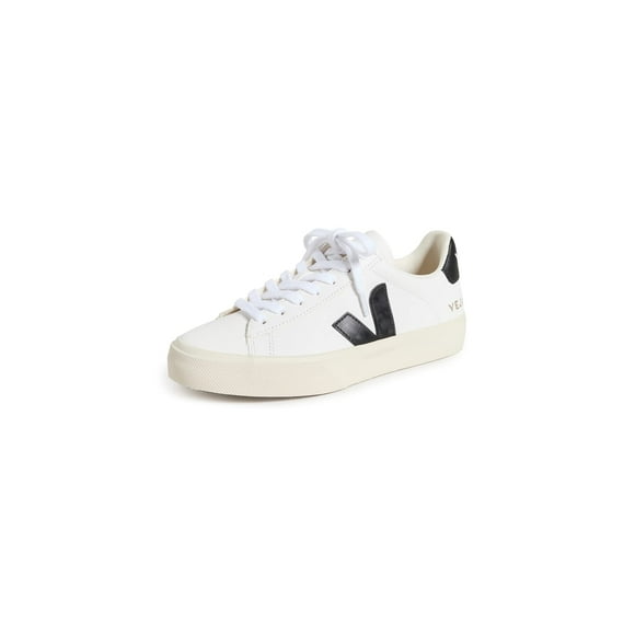 Tenis Veja Campo Piel Extra Blanca/Negra Mujer