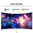 thumbnail image 7 of Gawfolk 27 Inch Curved Gaming Monitor, FHD 1080P, 180Hz, 1800R Curvature, Frameless, White, 7 of 7