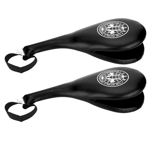 Almohadilla de esponja suave de PU para boxeo, taekwondo, karate, patadas y puñetazos, para adultos y niños (negra)