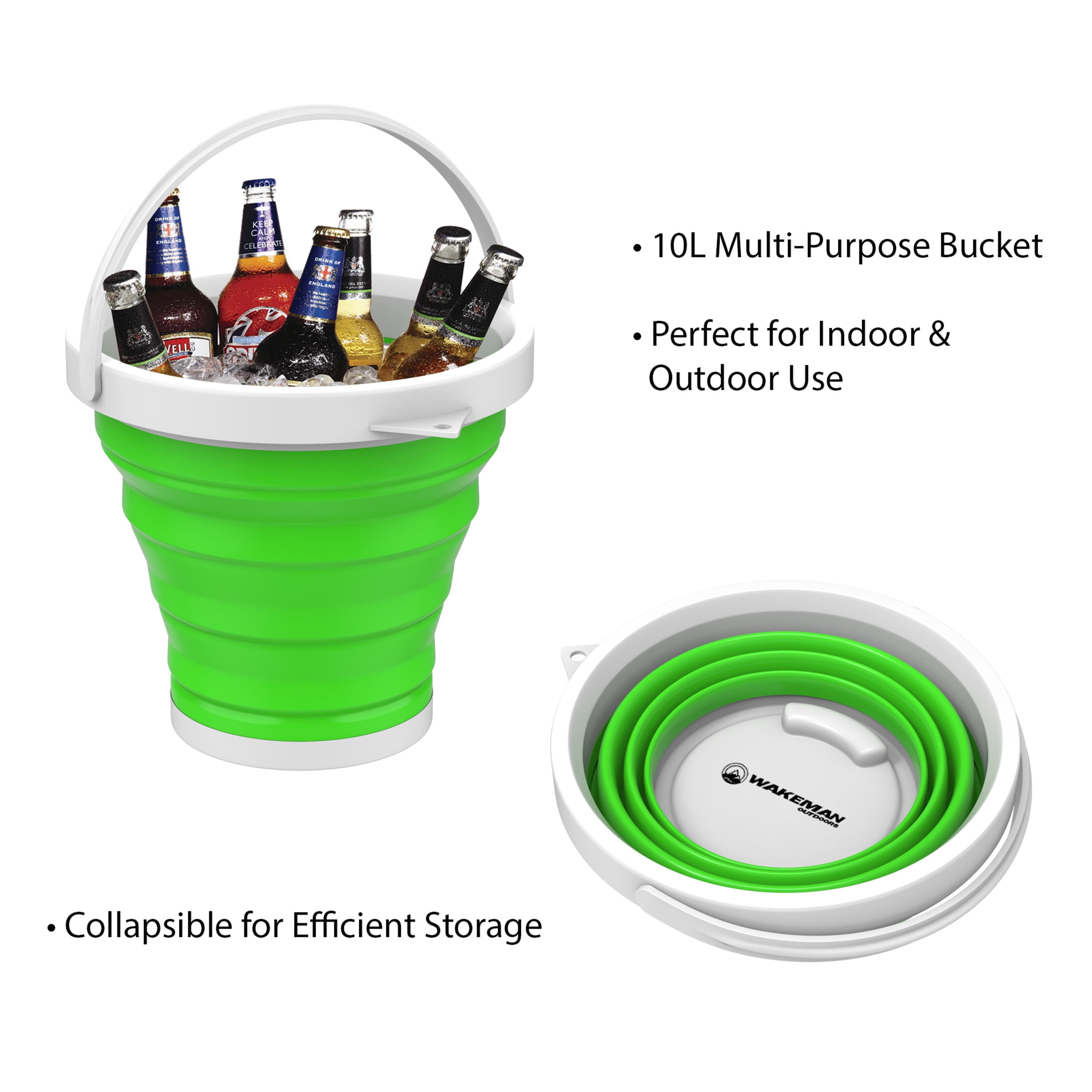 Multiuse Collapsible Bucket Portable Water/Ice Bucket, Wash Basin