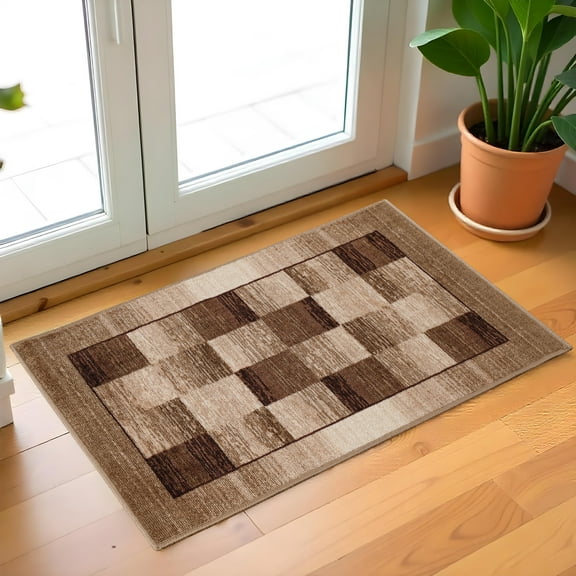 Superior Lockwood Indoor Non-Slip Washable Area Rug, 2' x 3', Chocolate
