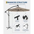 thumbnail image 2 of Parasol Déporté de 10 Pi pour Patio avec Base en Croix et Manivelle, Rotation à 360 Degrés Inclinaison Infinie, Résistant aux UV Ombrage Extérieur pour Terrasse Piscine Jardin Cour Arrière, Bleu Marine/rouge/gris/beige/beige, 2 of 7