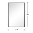 thumbnail image 5 of MAYEERTY 2-Set 36×24in Modern Rectangular Aluminum Alloy Black Framed Hanging Mirror, Wall-Mounted for Vanity & Sink, 5 of 5