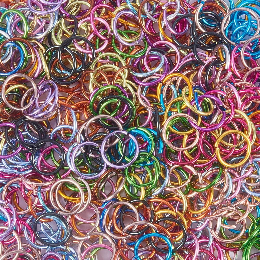 2400pcs 24 Color 10mm Aluminum Jump Rings Open Jump Rings for Choker Necklaces Bracelet Chain Maille Jewelry Making