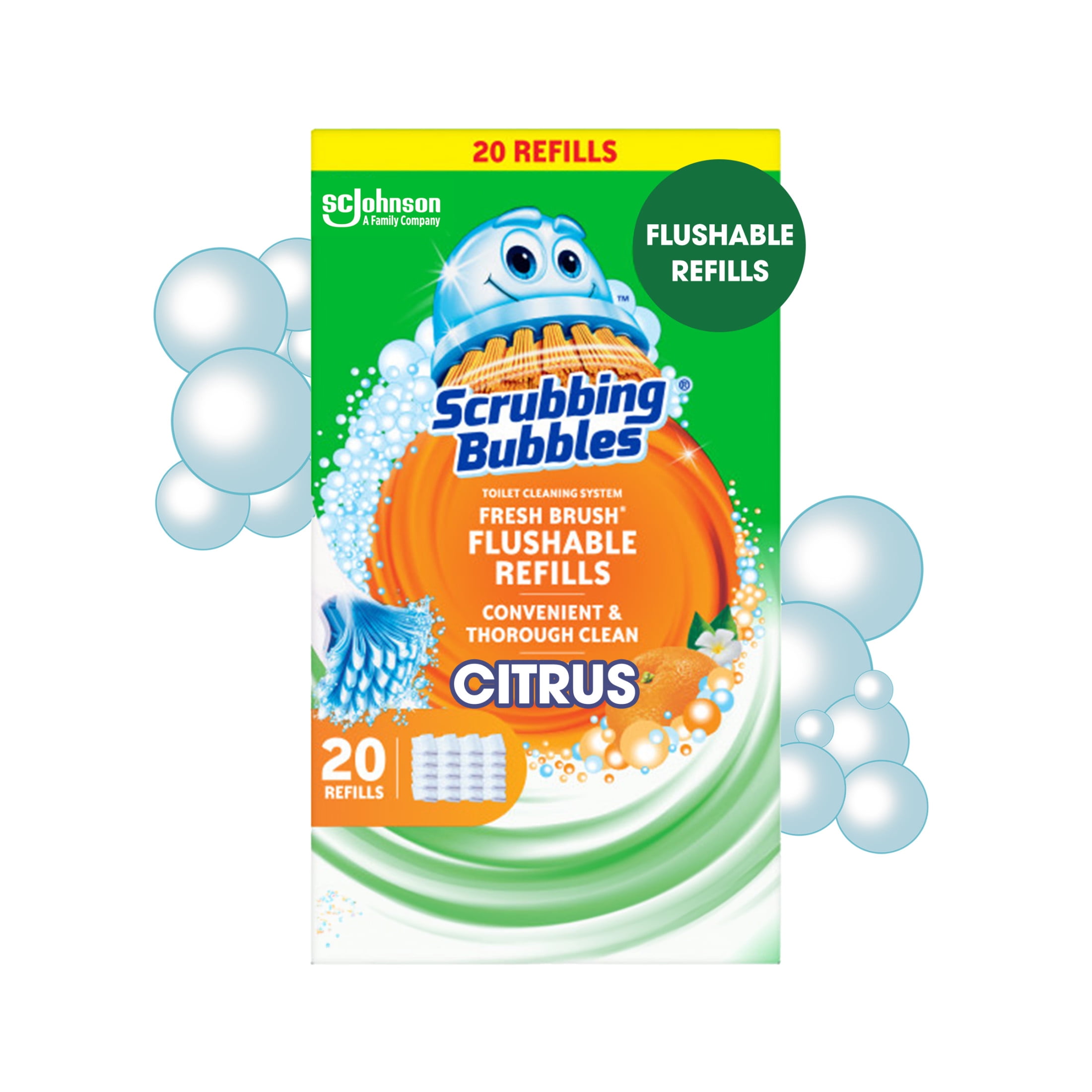 Aazon.co: Scrubbing Bubbles Fresh Brush Flushable Refill Pads For - View #9