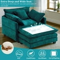 thumbnail image 5 of Gexpusm 40'' Oversized Chair with Ottoman,Wide Modern Accent Chair & Single Sofa Lounge for Living Room, Chenille Oversized Armchair with 3 Pillows,Lake Blue, 5 of 5