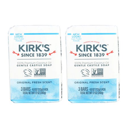 Kirks Coco Castile Bar Soap No Fragrance 4 oz ( 2 Pack )