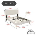 thumbnail image 3 of alazyhome Full Size Upholstered Platform Bed Frame, Easy Assemble, Beige, 3 of 6