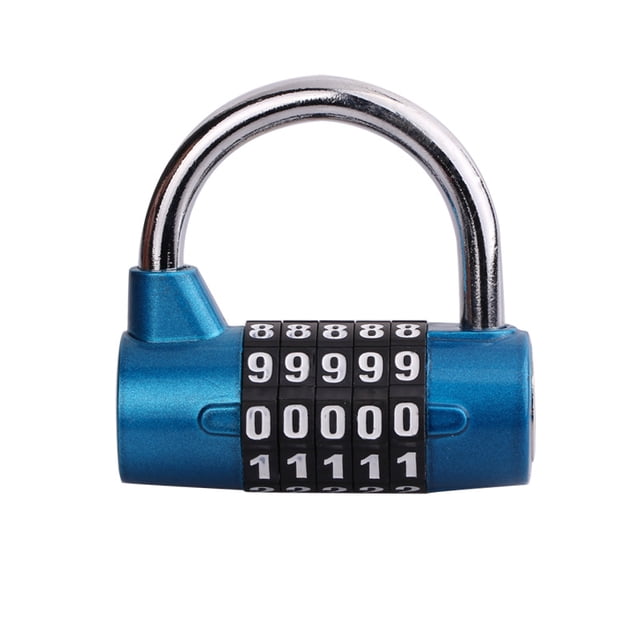 Jinsinto Cadenas à Combinaison Bleu à 5 Chiffres (Lot de 1) - Verrou Étanche Robuste Réinitialisable pour Intérieur/extérieur pour le Gym, le Travail et l'École