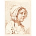 thumbnail image 2 of Louis-Marin Bonnet 12x14 Gold Ornate Wood Frame and Double Matted Museum Art Print Titled - Head of a Young Woman Wearing a Cap (Before 1764), 2 of 4