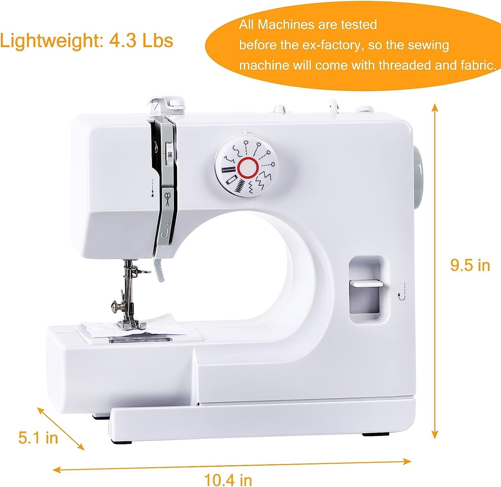 Mini Sewing Machine For Beginners,Portable Household Crafting Mending Machine, 12 Built-In Stitches And Foot Pedal