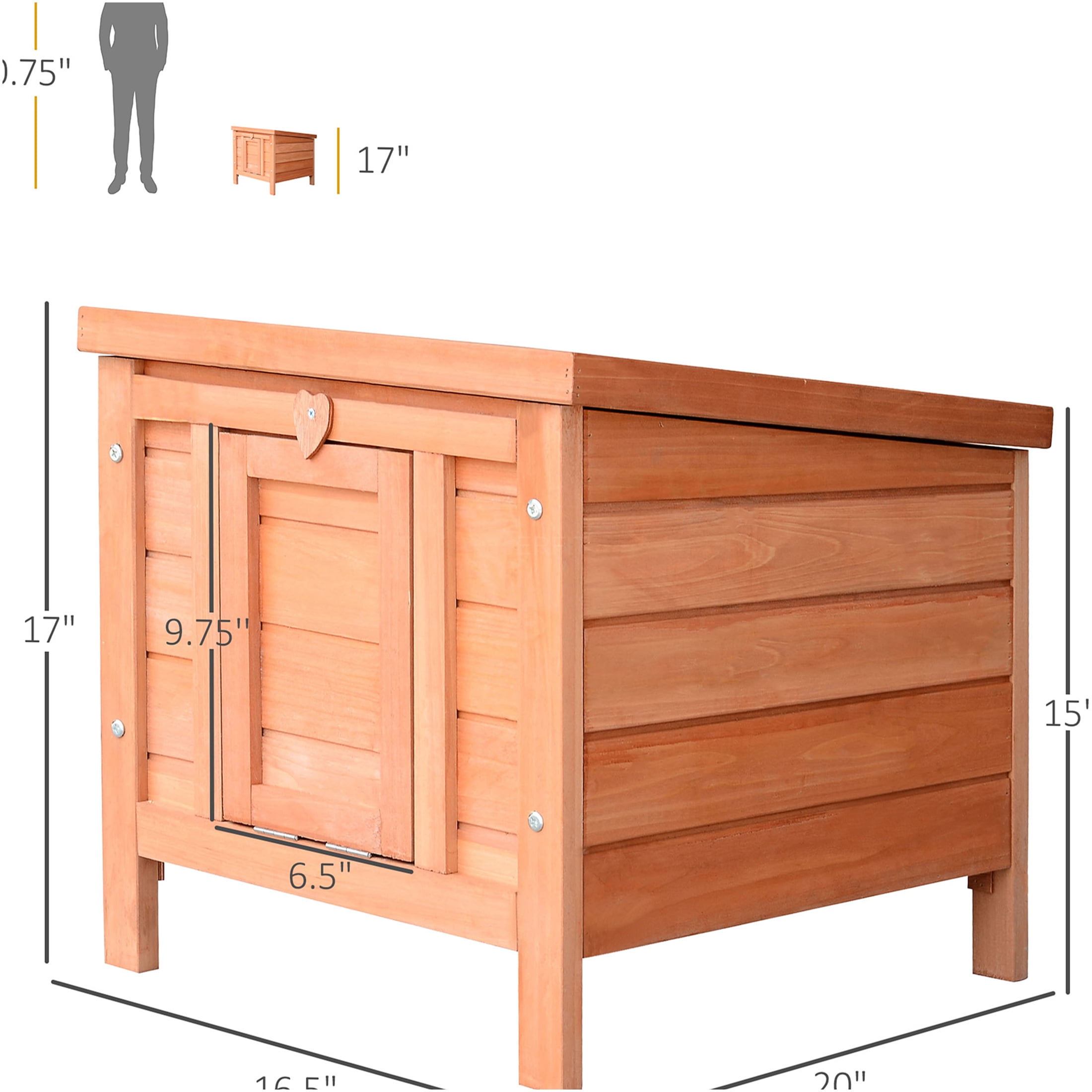 JERFIT Outdoor Rabbit Hutch with Waterproof Roof, Small Animal Cage Wooden House for Rabbits, Guinea Pigs, Ducks, Puppies, Raised Floor, Easy-Clean, Weather Resistant, Natural