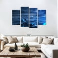 thumbnail image 3 of Elephant Stock Water Drop Ripple Wall Art - Horizontal Multi Panel Canvas - Living Room Wall Decor - Nature Multi Panel - Blue And Black Decor - 75" x 48", 3 of 8