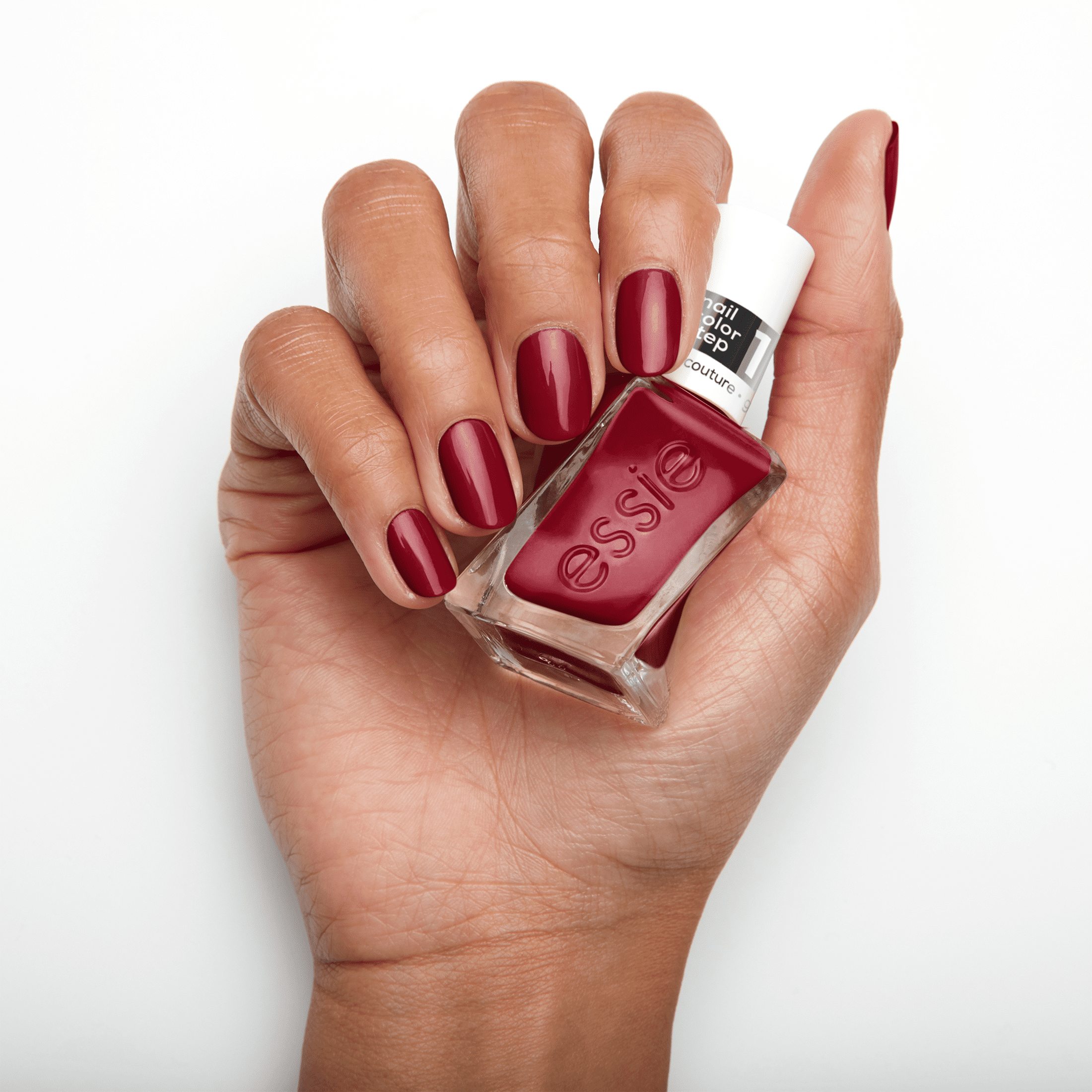 essie Gel Couture Gel Nail Polish No UV Lamp Chip-Resistant Vegan 0.46 oz, Put in the Patchwork Red