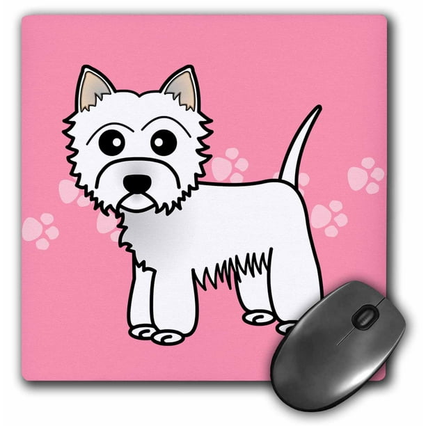 3dRose Cute Cartoon West Highland Terrier - Westie Dog on Pink Paw Prints, Mouse Pad, 8 by 8 inches 3dRose Cute Cartoon West Highland Terrier - Westie Dog on Pink Paw Prints, Mouse Pad, 8 by 8 inches