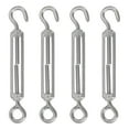 thumbnail image 1 of Uxcell 4Pcs M5 Hook and Eye 304 Stainless Steel Turnbuckle Wire Rope Tension, Silver, 1 of 6