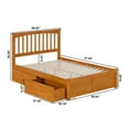 thumbnail image 6 of AFI Mission Full Wood Platform Bed with Footboard and Storage Drawers, Light Toffee, 6 of 6