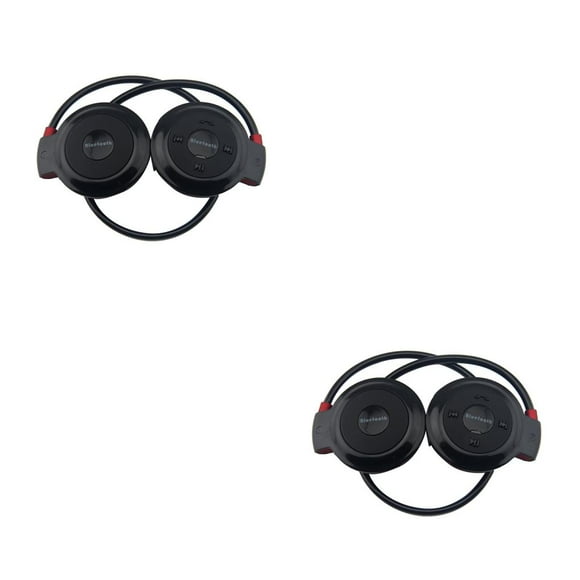 jesticaly Lecteur MP3 Casque, Casque Sport Sans Fil Lecteur MP3 avec Radio FM, Écouteur Stéréo MP3 Max vers 32 Go Noir 2 Ensembles