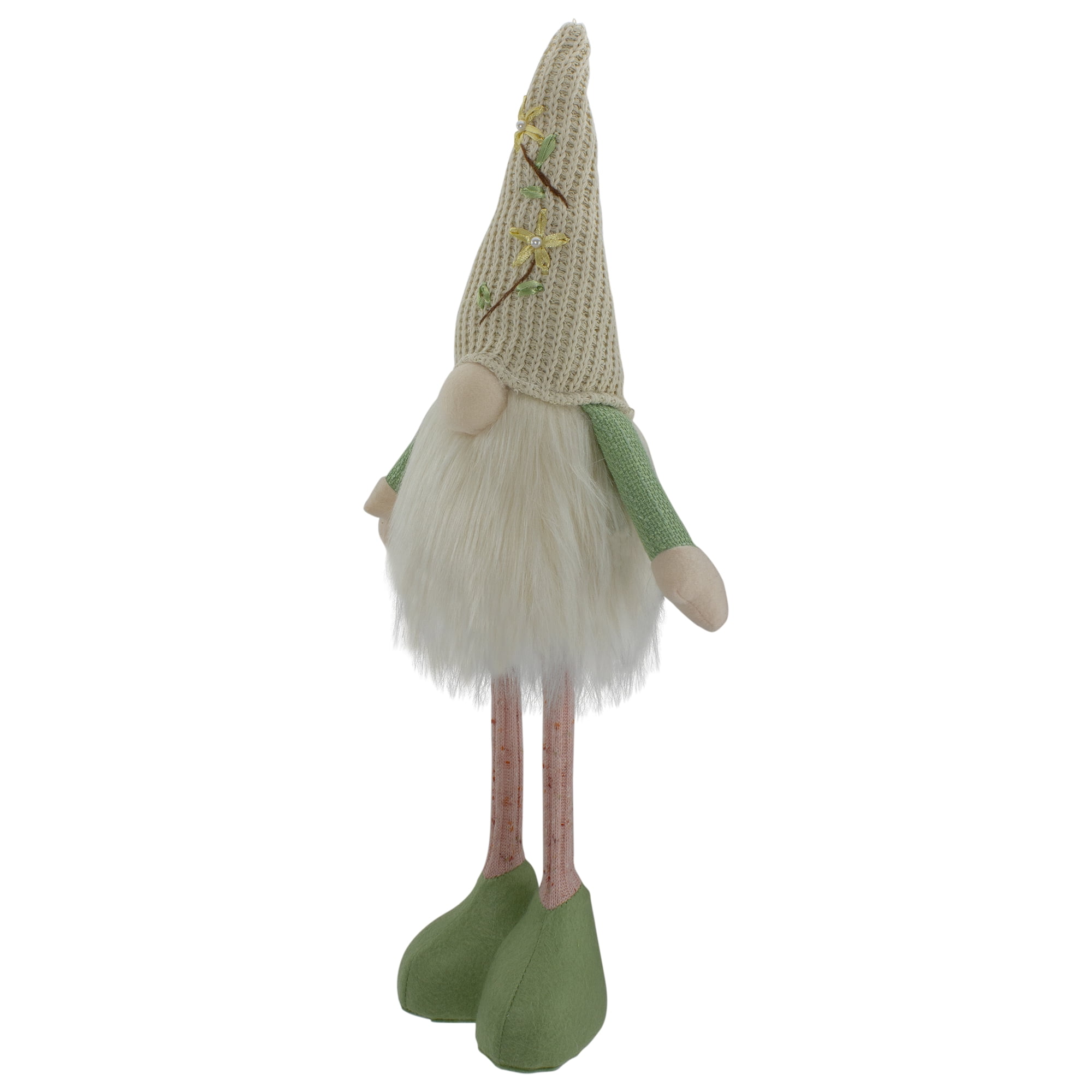 Northlight Lighted Spring Gnome Figure with Knitted Floral Hat - 22"