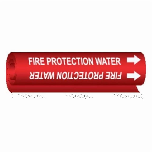Brady Pipe Marker,Fire Protection Water,Red, 5689-II 5689-II