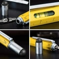 thumbnail image 3 of Multi Tool Pen 6 In 1 Ballpoint Pen with Ruler Level Cross Flat Head Screwdriver Touch Screen Pocket with 3 Refills Engineer Carpenter Construction Tools Black, 3 of 10