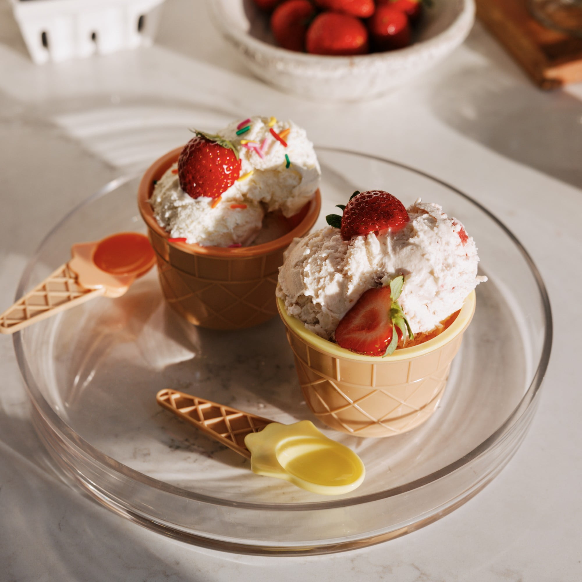 Thyme & Table Ice Cream Bowls - Yellow, 2-Pack