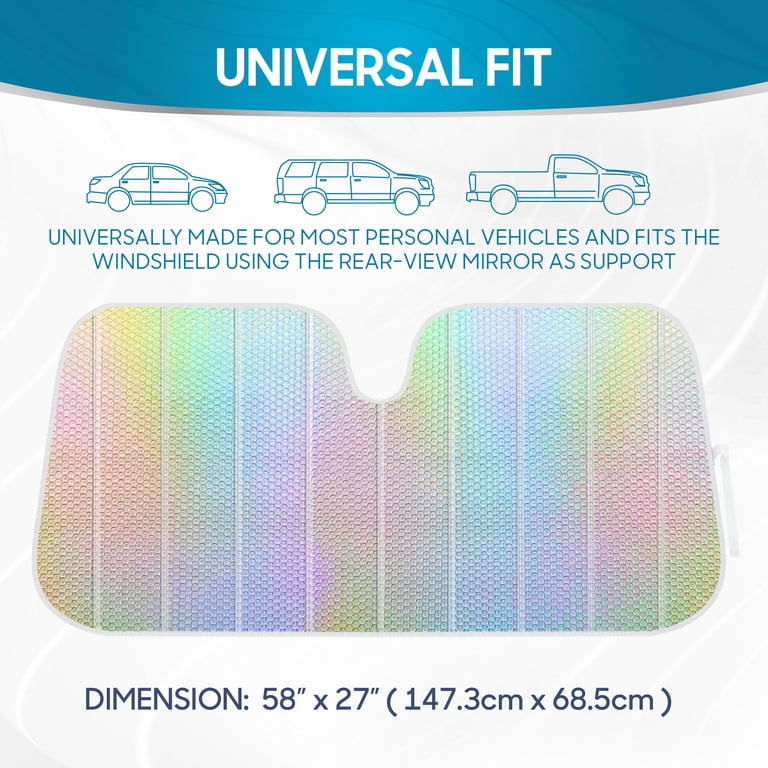 BDK Iridescent Mermaid Windshield Sun Shade, Accordion Folding photo 7