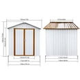 thumbnail image 6 of Segmart Outdoor Storage Shed, 6x4FT Galvanized Steel Metal Bike Shed with Lockable Door, Waterproof Outdoor Garden Storage Tools Shed with Apex Roof for Backyard, White, 6 of 7