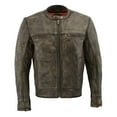 thumbnail image 6 of Milwaukee Leather MLM1550 Men's Vented Black-Beige Distressed Leather Scooter Style Motorcycle Jacket w/ Liner Medium, 6 of 10