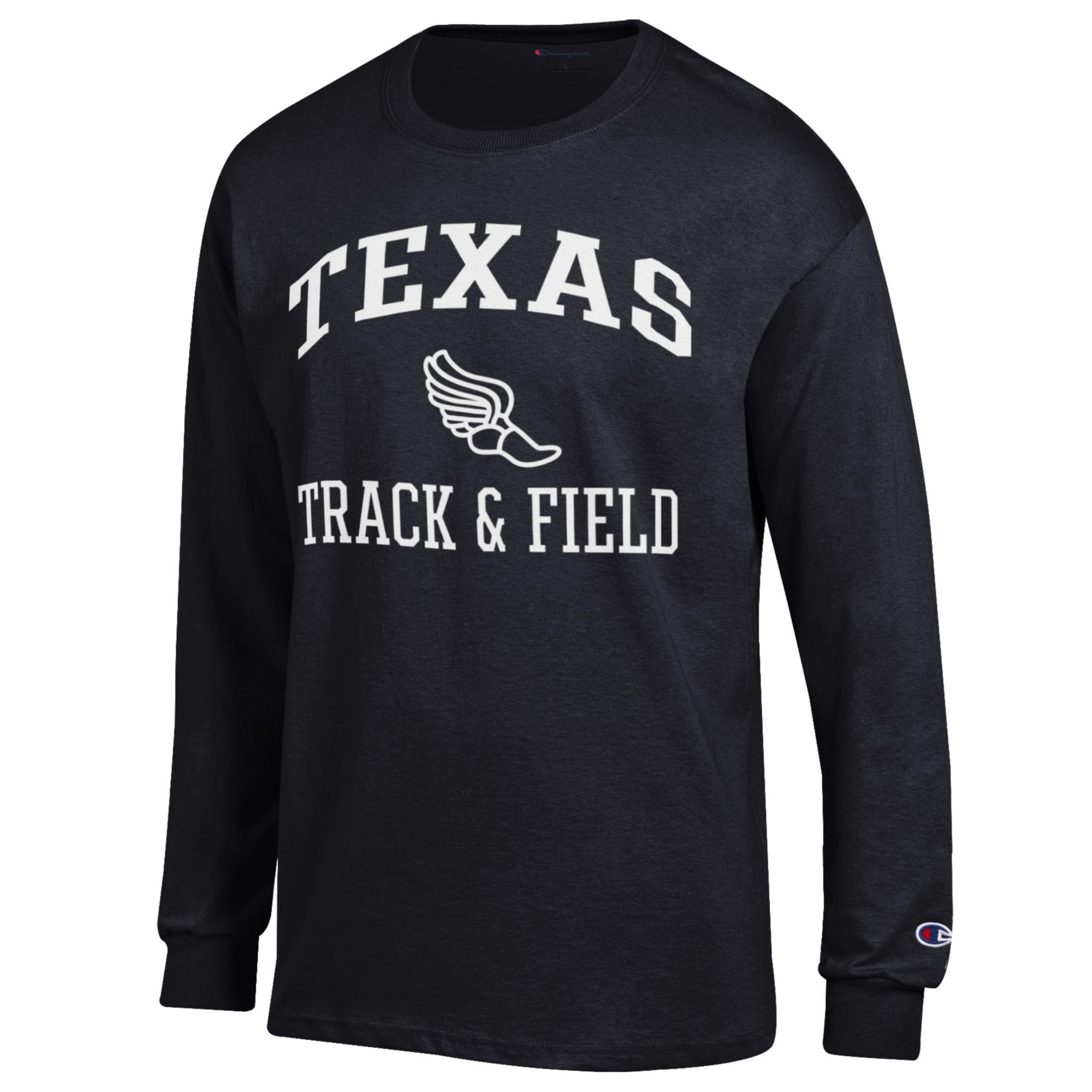 Men's Champion  Black Texas Longhorns Icon Track & Field Long Sleeve T-Shirt
