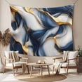 thumbnail image 2 of Navy Blue Marble Tapestry for Bedroom Wall Hanging Tapestry, Gold Modern Art Ceiling Backdrop Tapestries Poster Blanket Wall Decor for Teens Room Living Room Dorm 39" x 59", 2 of 8