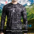 thumbnail image 4 of Aqua Design Rash Guard Men: UPF 50+ Long Sleeve Rashguard Swim Shirts for Men: Black Water Size 5X-Large, 4 of 6