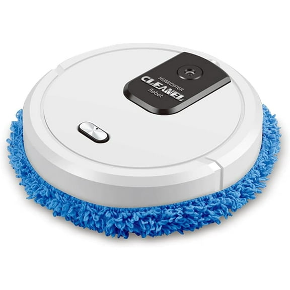 3-in-1 Multifunctional Floor Mop, Auto Clean, Dry and Wet Sweeping with Humidifying Function, USB Rechargeable, Ultra Quiet for Wood and Tile Floors (White)