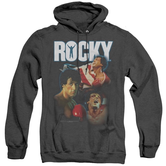 Rocky I Did It Adult Heather Hoodie Sweatshirt Black
