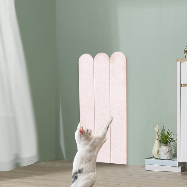 Rascador de pared para gatos, resistente al desgaste, de fieltro, juguete para afilar , multiusos, vertical, autoadhesivo, para suelo y sofá. camello claro