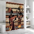 thumbnail image 6 of African Women Shower Curtain, Waterproof Shower Curtains for Bathroom, Black Boho Tradition Ethnic Southwest Washable Fabric Bathtub Curtain Set Bath Decor with 12 Hooks 72"x78", 6 of 8