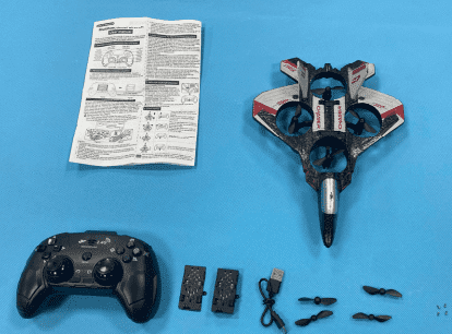 JoyStone Foam Remote Control Airplane, Jet Fighter RC Plane Stunt Drone Toy with LED Lights & 360° Spin, Easy to Fly RC Glider for Kids Adults, Red