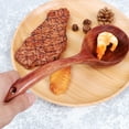 thumbnail image 4 of Wooden Soup Ladle Curved Handle Serving Scoop Kitchen Utensil Tableware for Home Restaurant, 4 of 6
