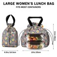 thumbnail image 5 of Pioneer Flower Floral Print Pattern Drawstring Lunch Bag Women - Drawstring Lunch Bag Insulated for Work Office - Stain-Resistant Large Lunchbags for Women with Multi-Pockets, 5 of 6