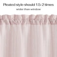 thumbnail image 2 of NICETOWN Pink Striped Linen Valance 18 Inch Length, Farmhouse Rustic Rod Pocket Valance Curtains for Kitchen Cafe Living Room, 52"x18", 1 Panel, 2 of 8
