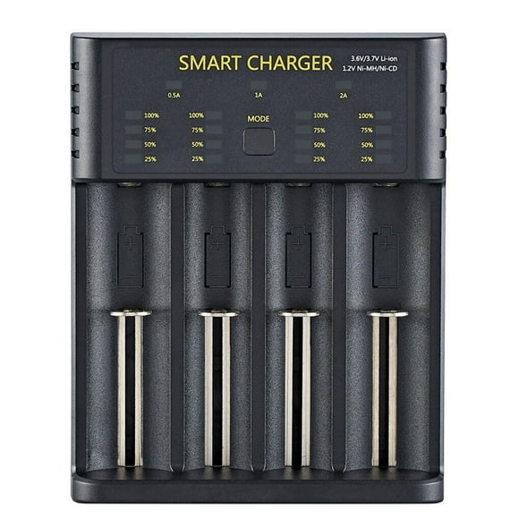 Cargador de Batería Injueey TureClos 4 Slots Adaptador de carga recargable de litio