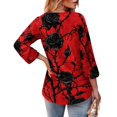 thumbnail image 7 of Iaqnaocc Womens Summer Tops 3/4 Sleeve Casual Crew Neck Blouses Vintage Floral Print Tees Blouses Basic Loose T Shirts Multicolor L, 7 of 7